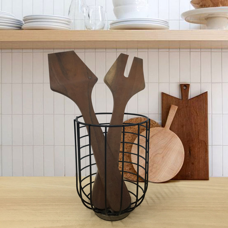 17 Stories Iron Round Flatware Caddy Wayfair